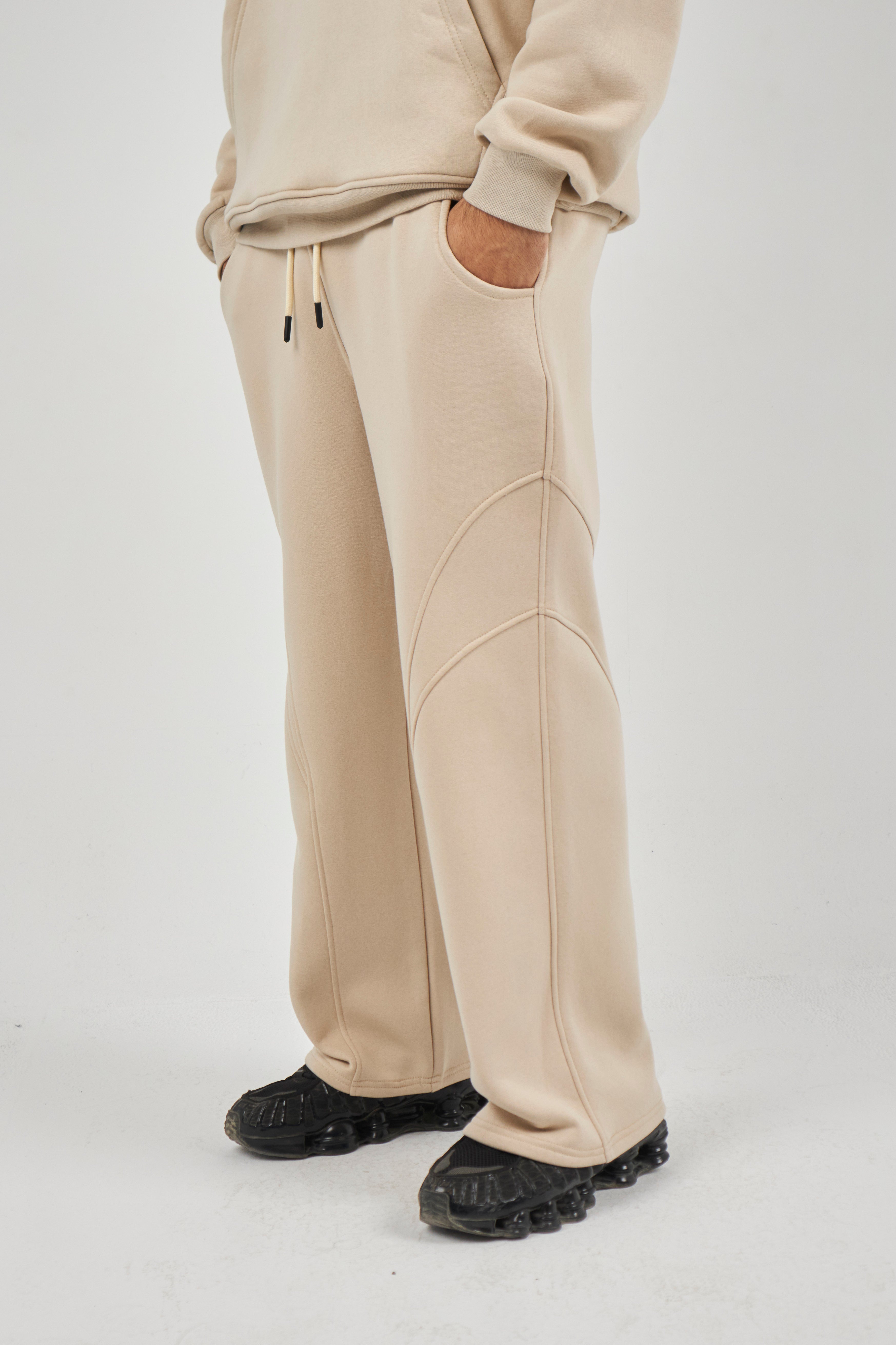 Beige Oversized Sweatpants