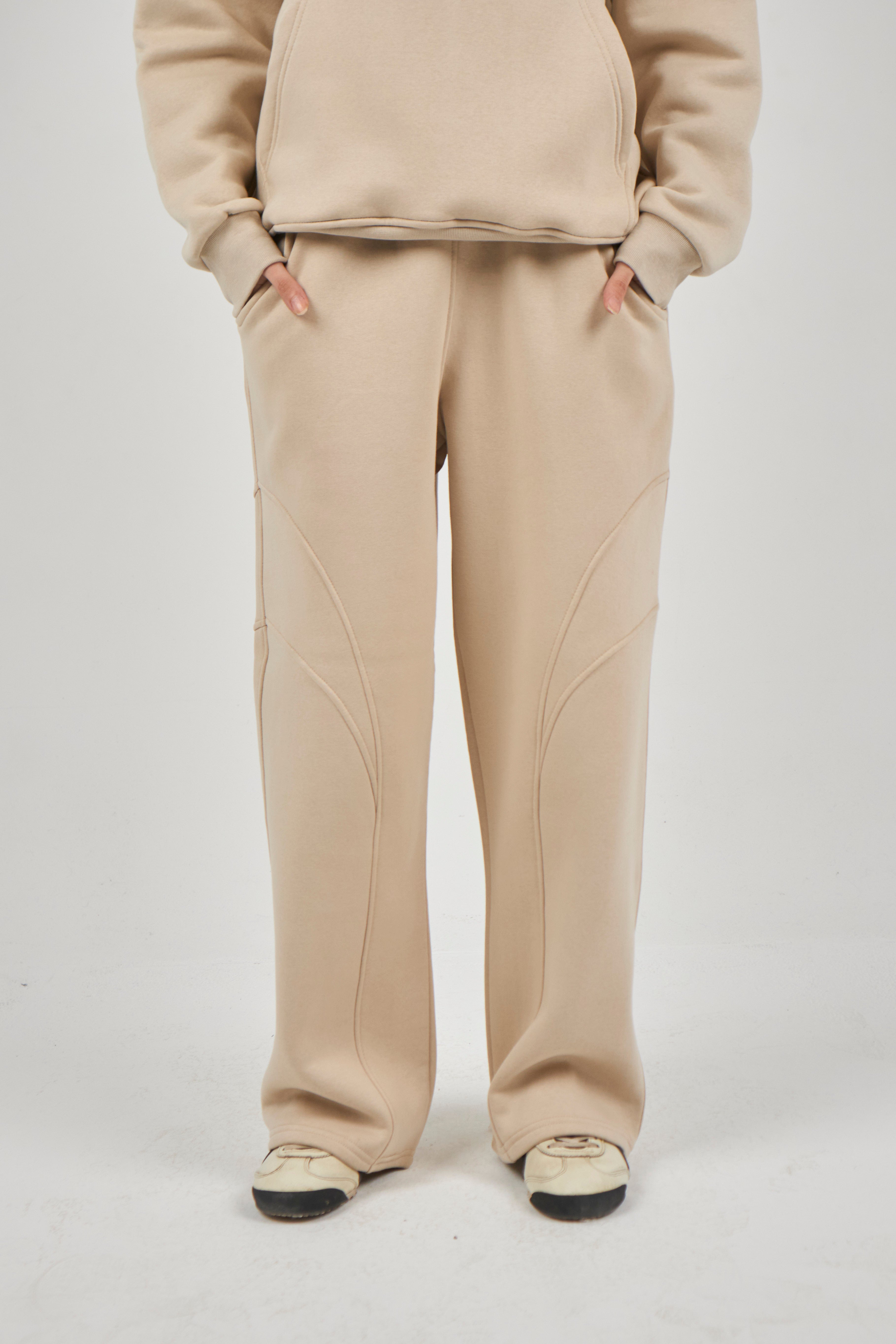 Beige Oversized Sweatpants
