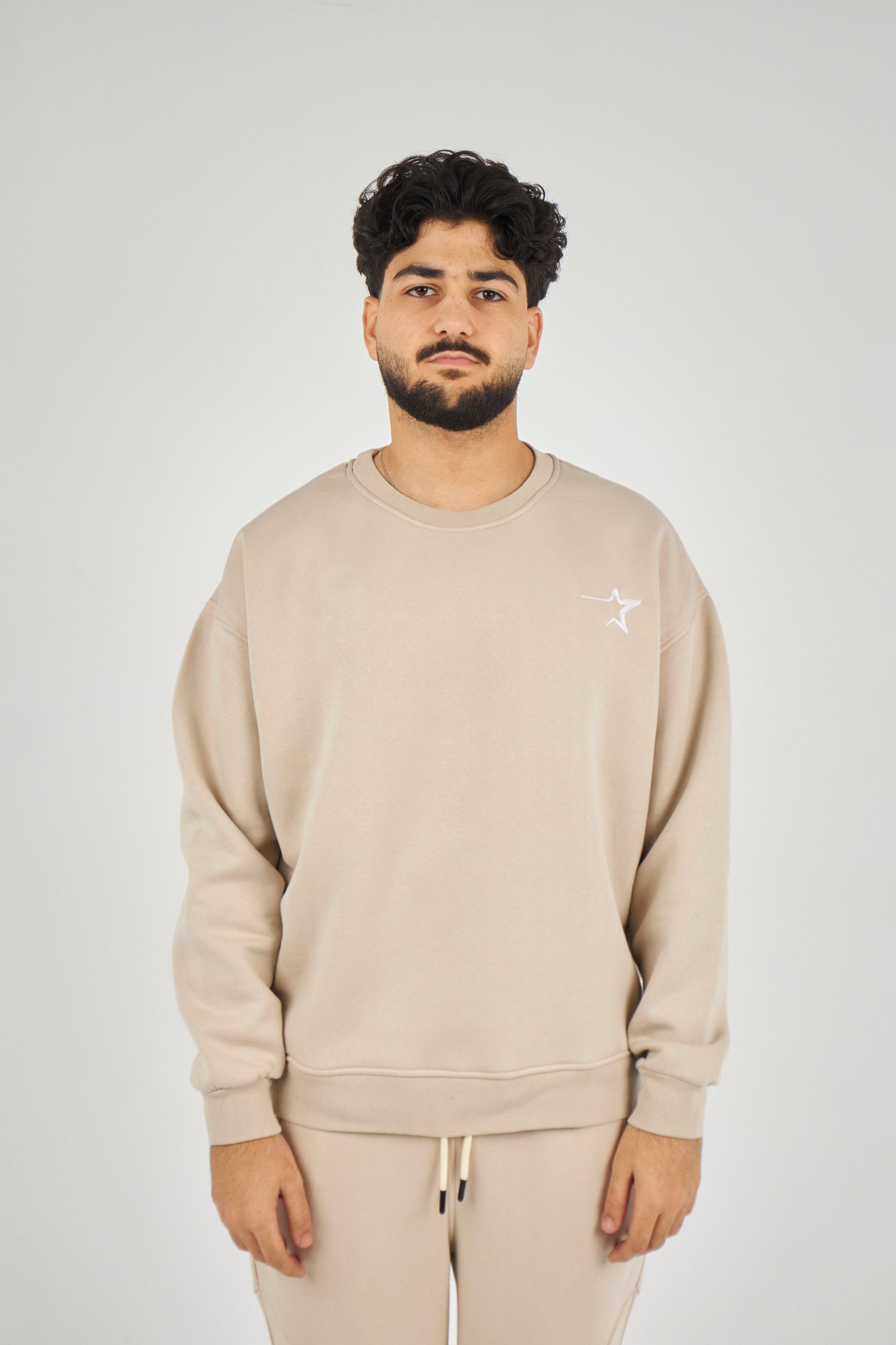 Beige Relaxed Crewneck