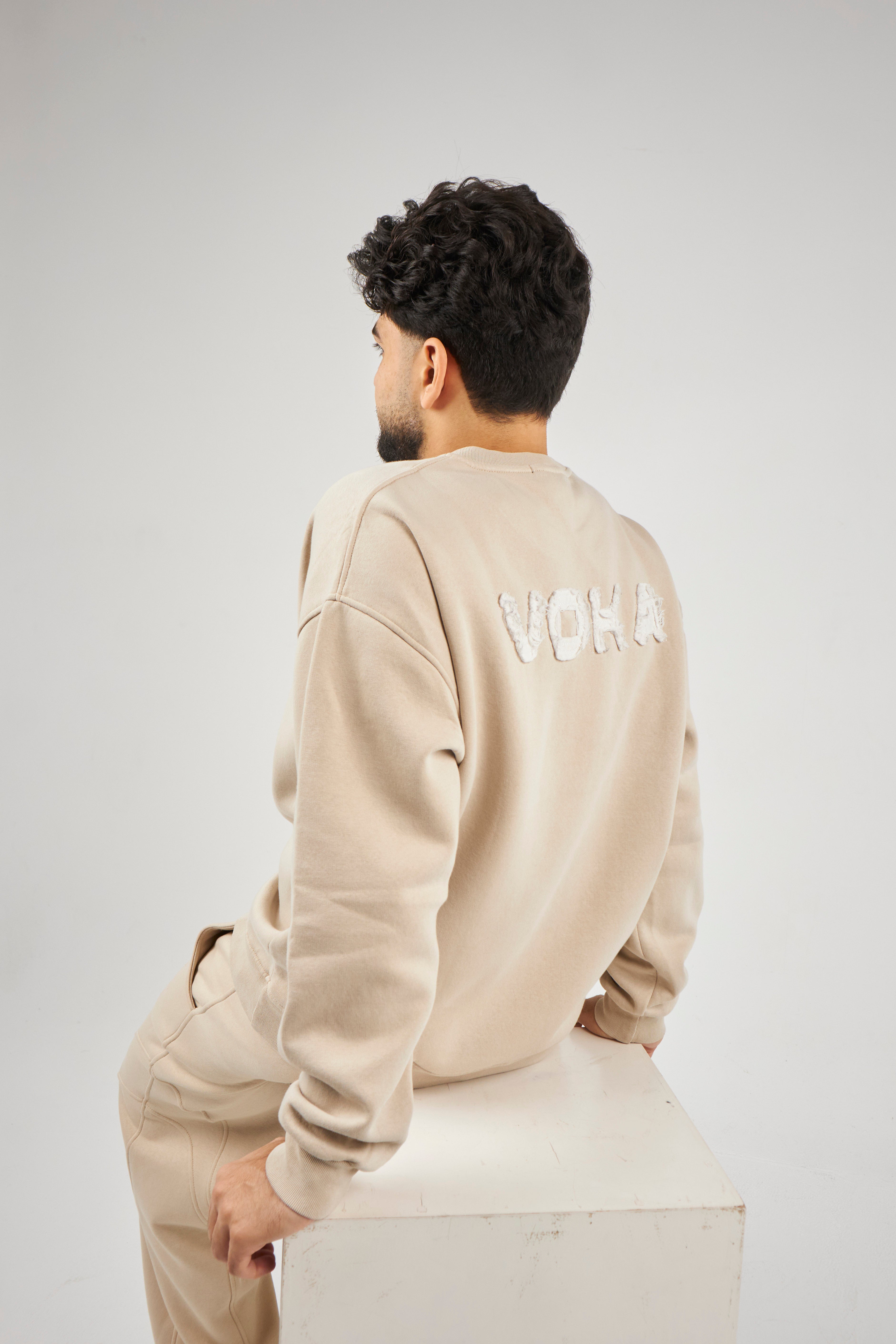 Beige Relaxed Crewneck