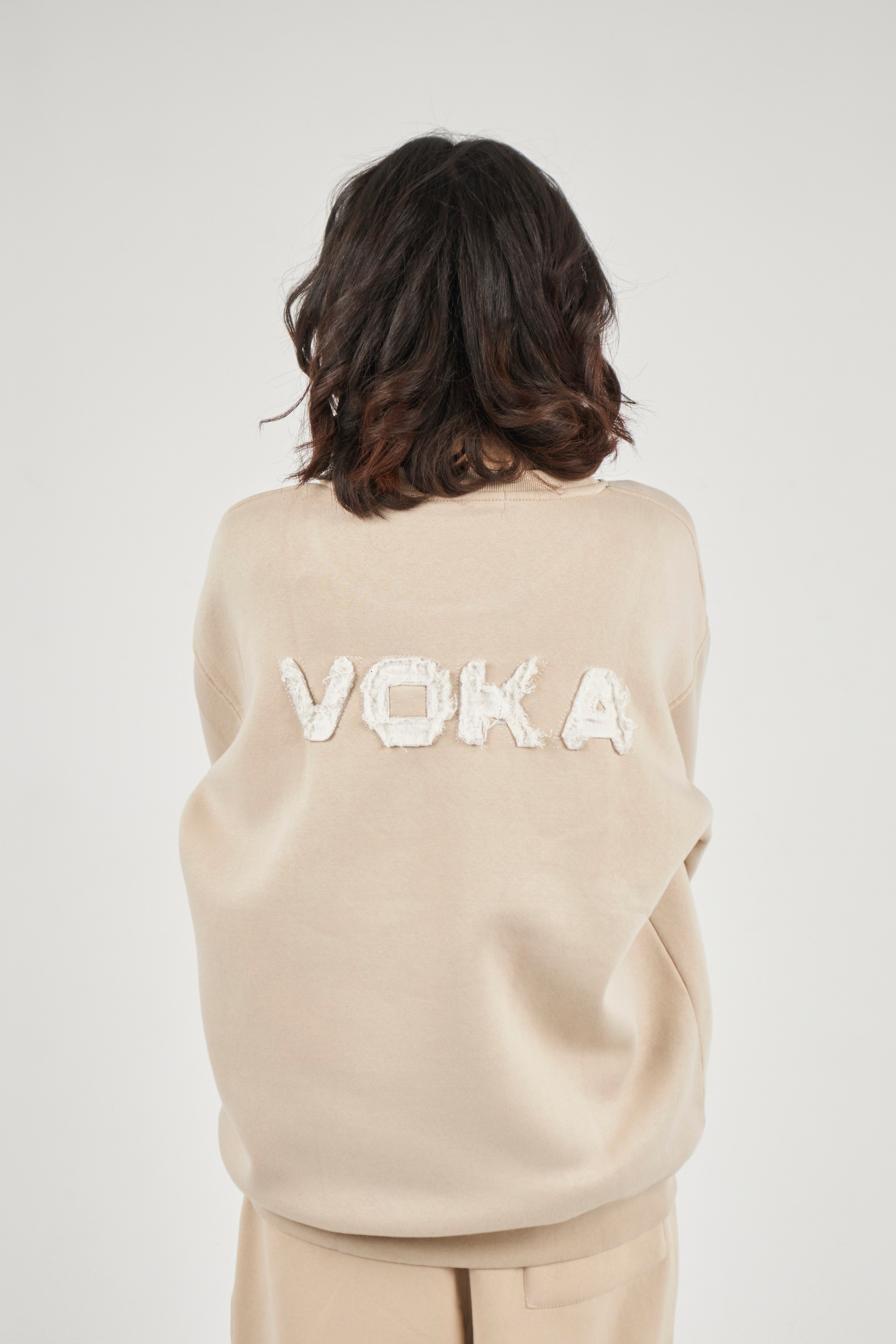 Beige Relaxed Crewneck