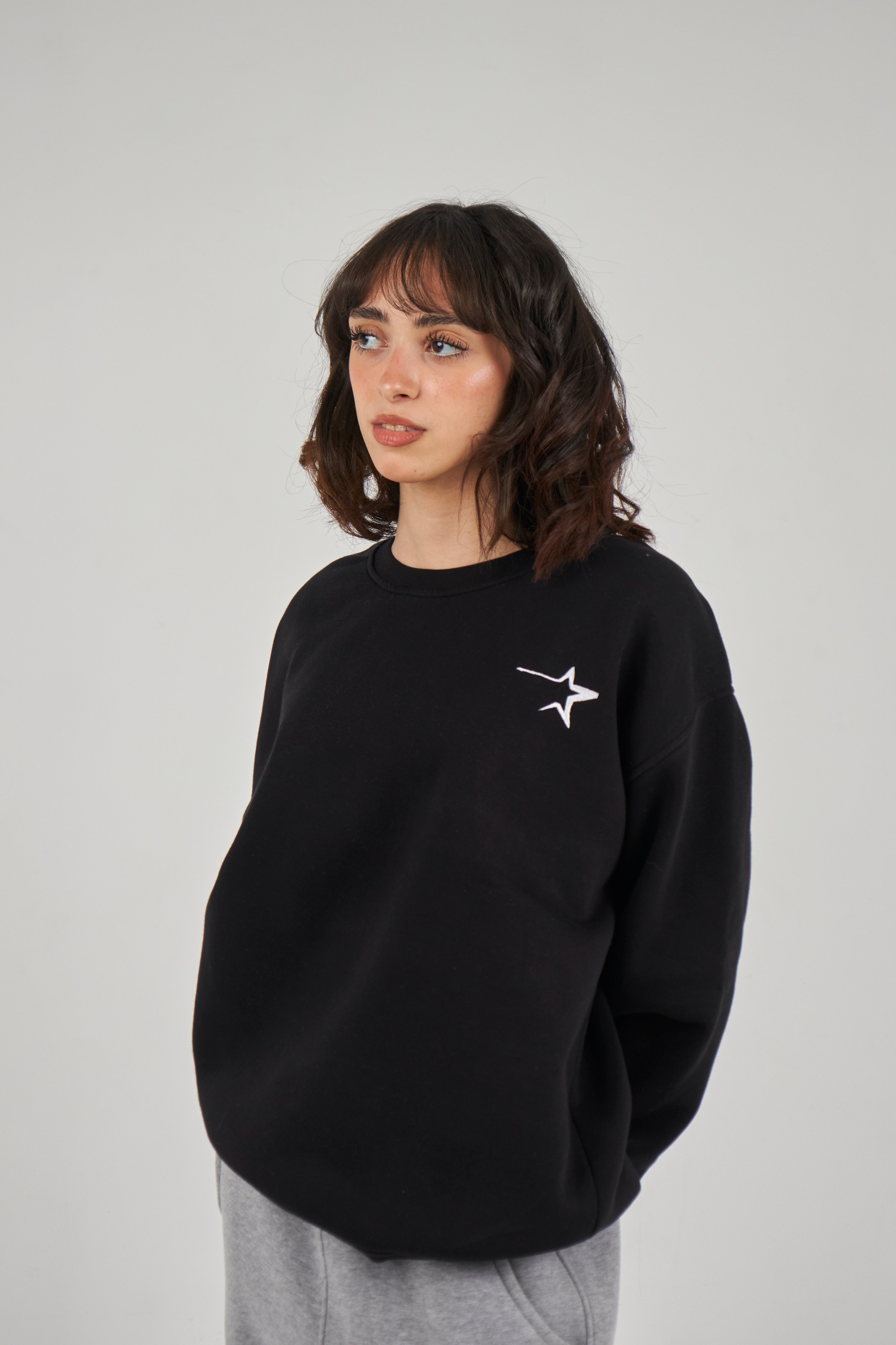 Black Relaxed Crewneck